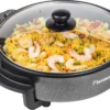 Bestron Elektrische Partypfanne, Multifunktionspfanne Ø28.5 Cm Mit Glasdeckel, Antihaftbeschichtet, 1.500 Watt, AHP1200, Farbe: Schwarz