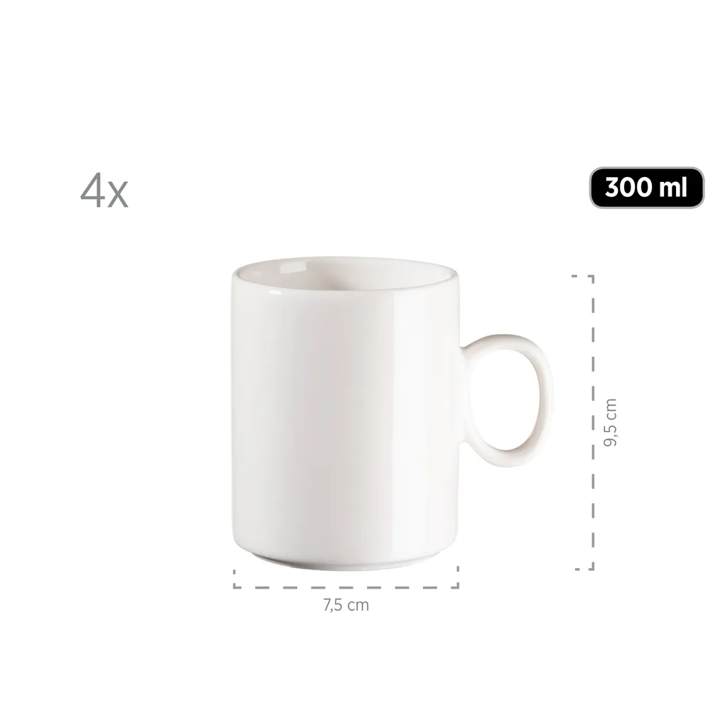 Mäser 931617 Kombiservice Finaro Für 4 Personen, Porzellan, Weiß (1 Set, 16-teilig) 2 Mäser 931617 Kombiservice Finaro Für 4 Personen, Porzellan, Weiß (1 Set, 16-teilig) – Bild 2