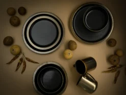 CreaTable 23592 Kombiservice Modern Industrial Für 4 Personen, Steinzeug, Schwarz/gold (1 Set, 16-teilig) -Küchenzauber Günstiges Geschäft 55b5c40a3bd0fa2636215401cd265055