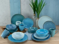 CreaTable 20157 Kombiservice Nature Collection Aqua Für 4 Personen, Steinzeug, Aqua (1 Set, 16-teilig) -Küchenzauber Günstiges Geschäft 56b9416dfbedbc1f970ccfa1a3a9d6c2