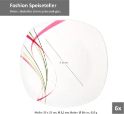 Van Well 12tlg. Tafelservice "Fashion" -Küchenzauber Günstiges Geschäft 5d26b5cd6fc234c35aca3e2a38cd7718