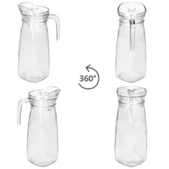 KARA Glas-Karaffe Mit Kunstoff-Deckel + Griff 1,2L Wasser-Krug Saftkanne Limo -Küchenzauber Günstiges Geschäft 5e98f4e200d057b7ed8cb4d2500f3ad1