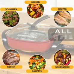 Starlyf®Digital Cooker - XXL Elektrische Bratpfanne Mit Digitalem Thermostat Und Temperaturanzeige, 1600 Watt, 5,5 Liter Fassungsvermögen, Partypfanne - Aus Der TV Werbung -Küchenzauber Günstiges Geschäft 608b6d5b4d9dd64c81880f8614123992