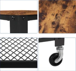 VASAGLE Servierwagen Auf 4 Rollen | Küchenwagen Aus Holz Metall Rollwagen Küchenregal Schwarz Vintage LRC78X -Küchenzauber Günstiges Geschäft 61f95a6a92d383bb1b3752eb5bbfe4c6