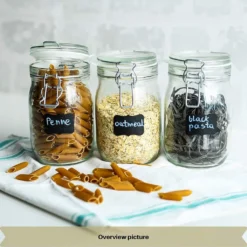 6 X Creative Home Gläser Mit Bügelverschluss | 1 Liter | Einmachgläser Drahtbügel-glas Aufbewahrungsgläser Mit Gummiring Und Deckel | 8 Wiederverwendbare Aufkleber + 1 Anti-Staub-Kreide 15 6 X Creative Home Gläser Mit Bügelverschluss | 1 Liter | Einmachgläser Drahtbügel-glas Aufbewahrungsgläser Mit Gummiring Und Deckel | 8 Wiederverwendbare Aufkleber + 1 Anti-Staub-Kreide -Küchenzauber Günstiges Geschäft 625753afa6fa285e9fccf2a96e84ff60