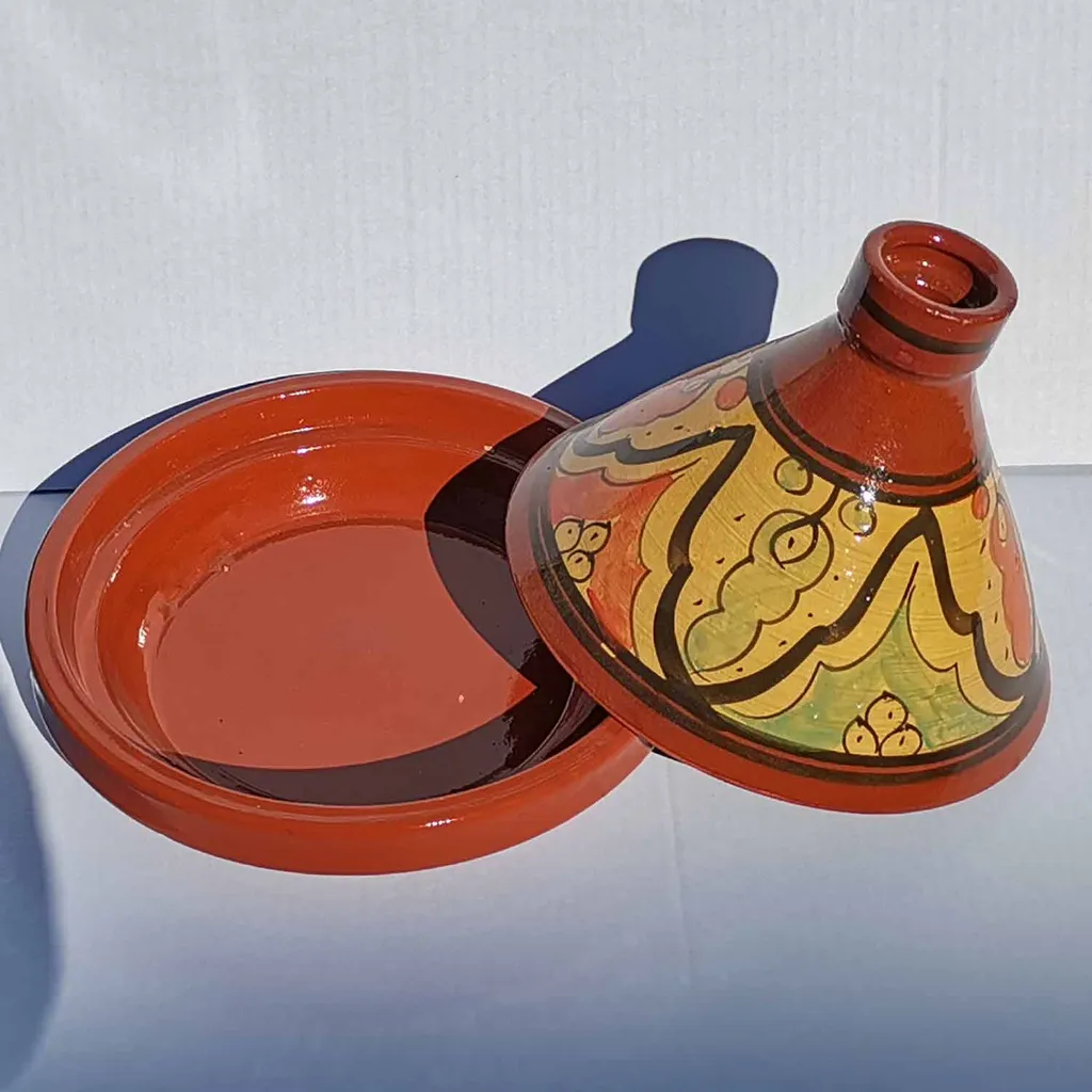 Marokkanische Tajine Doukala 34 Cm Glasiert | Kochen Für 4-6 Personen | Handbemalte Tagine Aus Marokko 3 Marokkanische Tajine Doukala 34 Cm Glasiert | Kochen Für 4-6 Personen | Handbemalte Tagine Aus Marokko – Bild 3