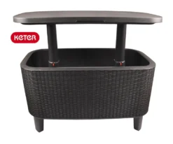 Keter Garden Bar 2in1 Tisch, Bar Mit Kühlbehälter Bevy Cool Bar Rattan -Küchenzauber Günstiges Geschäft 657994ec9783dfe1730e75985dc72a33