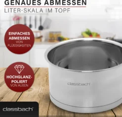 Classbach® Topfset 8-teilig, Kochtopf Set Edelstahl Für Alle Herdarten (Induktion-, Gasherd, Ceranfeld, Elektroherd) Spülmaschinenfest Kochtopf Set Camping, Töpfe Induktion Kochtopfset C-KTS 4017 -Küchenzauber Günstiges Geschäft 66c31b1a7fb55f93aafbdfc8550edd70