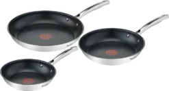Tefal Pfannenset Duetto Plus (+), 3-teilig, Edelstahl, 20/24/28 Cm