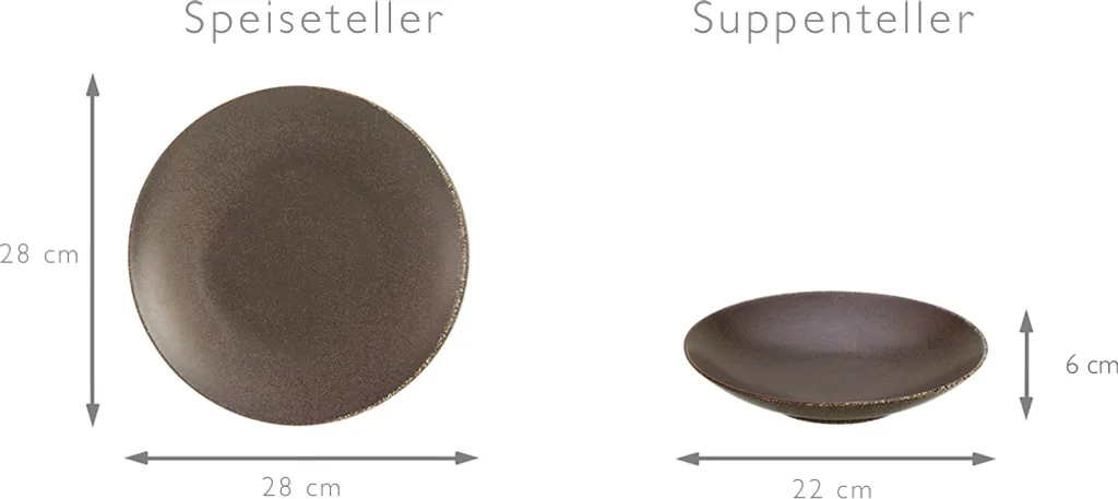 CreaTable 22409 Tafelservice Rusty Für 8 Personen, Porzellan, Braun (1 Set, 12-teilig) 4 CreaTable 22409 Tafelservice Rusty Für 8 Personen, Porzellan, Braun (1 Set, 12-teilig) – Bild 4