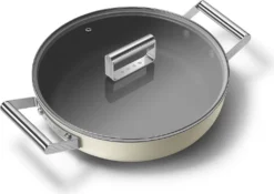 SMEG Servierpfanne Mit Deckel Matt Creme - Ø 28 Cm / 3,7 Liter -Küchenzauber Günstiges Geschäft 6d22b28c23d269d129b170792d7950d3
