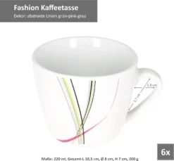 Van Well 18tlg. Kaffeeservice "Fashion" -Küchenzauber Günstiges Geschäft 70dc860fcac5ab0ce64cfe536506a8eb