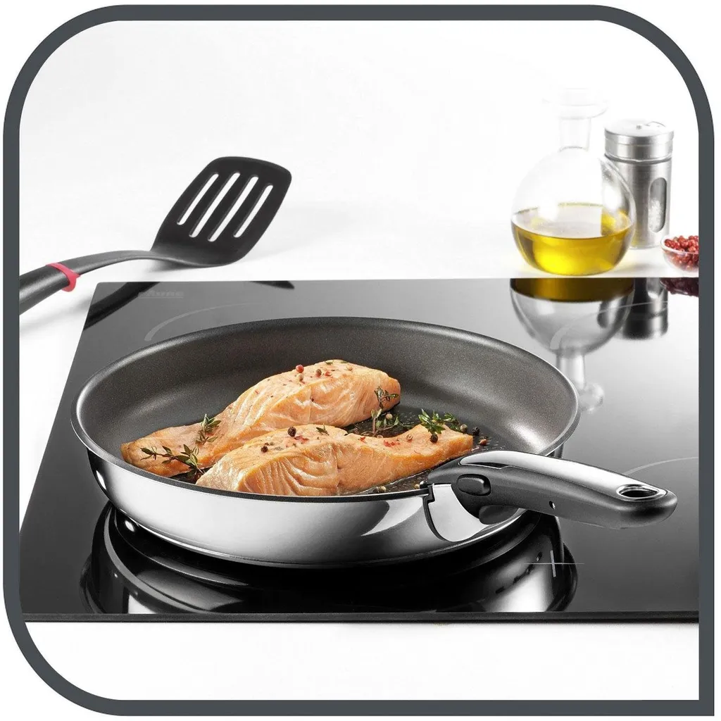 Tefal Pfannenset INGENIO PREFERENCE °24/28cm L94092 + Jamie Oliver Gravur Glasdeckel °28cm + 2 Griffe 2 Tefal Pfannenset INGENIO PREFERENCE °24/28cm L94092 + Jamie Oliver Gravur Glasdeckel °28cm + 2 Griffe – Bild 2