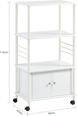 SoBuy Küchenwagen,Mikrowellenhalter Küchenschrank,mit 3 Ablagen Und 2 Türen,FRG12-W -Küchenzauber Günstiges Geschäft 724c21744852d0cc214dc7b9227c1125