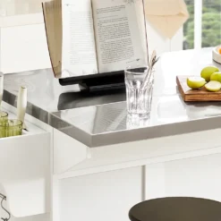 SoBuy FKW41-ST Luxus-Küchenwagen Mit Edelstahlplatte Küchenschrank Sideboard Mit Erweiterbarer Arbeitsfläche Servierwagen BHT Ca.:130x91x46(+25) Cm -Küchenzauber Günstiges Geschäft 72d9ac51755b2f934a128a753033064c