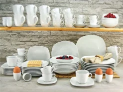 CreaTable 13915 Kombiservice Square Für 4 Personen, Porzellan, Weiß (1 Set, 16-teilig) -Küchenzauber Günstiges Geschäft 759ea7e7a0a1e03b0035b791de4b0aac