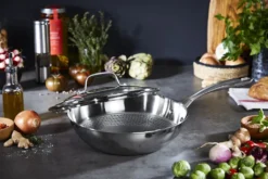 Tefal ETERNAL MESH Pfannenset °24/28cm + WOK °28cm Mit Glasdeckel + Ingenio Pfannenwender -Küchenzauber Günstiges Geschäft 764625036ec424e97f803a33dcc23e6d