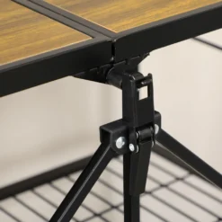 HOMCOM Rollwagen, Klappbarer Küchenwagen, Servierwagen Mit 3 Ebenen, Griff, Küchenregal Auf 4 Rollen Für Esszimmer, Wohnzimmer, Stahl, Braun+Schwarz, 68 X 35 X 85 Cm -Küchenzauber Günstiges Geschäft 777991c1545f60824258f9a92ab4849f