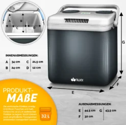 Tillvex Kühlbox Elektrisch 32L Grau | Mini-Kühlschrank 230 V Und 12 V Für KFZ Auto Camping | Kühlt & Wärmt | ECO-Modus 11 Tillvex Kühlbox Elektrisch 32L Grau | Mini-Kühlschrank 230 V Und 12 V Für KFZ Auto Camping | Kühlt & Wärmt | ECO-Modus -Küchenzauber Günstiges Geschäft 7e324455c9825e3a32c757c59209cf3b