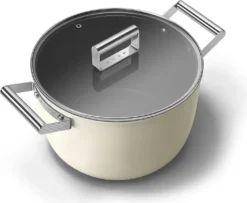 SMEG Kochtopf Mit Deckel Matt Creme - Ø 26 Cm / 7,7 Liter -Küchenzauber Günstiges Geschäft 808943d90a69363a225e6c9affac7b2f