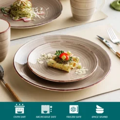 Vancasso Bella Steinzeug Kombiservice, 16 Teilig Geschirrset Für 4 Personen, Mit Je 4 Dessertteller, Speiseteller, Müslischalen, Kaffeebecher, Schokolade -Küchenzauber Günstiges Geschäft 80d10c1ee5551ba90a3b70b266f2c455