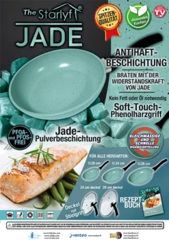 Starlyf® Pfannen-Set »Jade Pan Set« , Aluminium ( Starter-Set 5 -tlg. 3 Pfannen, 2 Glasdeckel ) , Innovativer Deckelgriff Zum Abstellen, Jade-Antihaft-Beschichtung - Aus Der TV Werbung -Küchenzauber Günstiges Geschäft 8108ba86d36639532f1ad012e0e72c94