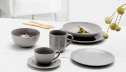 Kaffeeservice 18 Tlg. Levi Grau