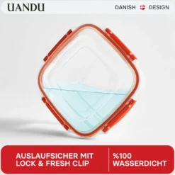 Uandu Lock & Fresh 5er Vorratsdosen Set, Frischhaltedosen Mit Deckel Für Lebensmittel, Mikrowellen-, Und Gefriergeeignet, Vorratsdosen Mit Deckel, Meal Prep Boxen, Aufbewahrungsbox Küche - Rot -Küchenzauber Günstiges Geschäft 82dd61074c5130708273d15188e56323