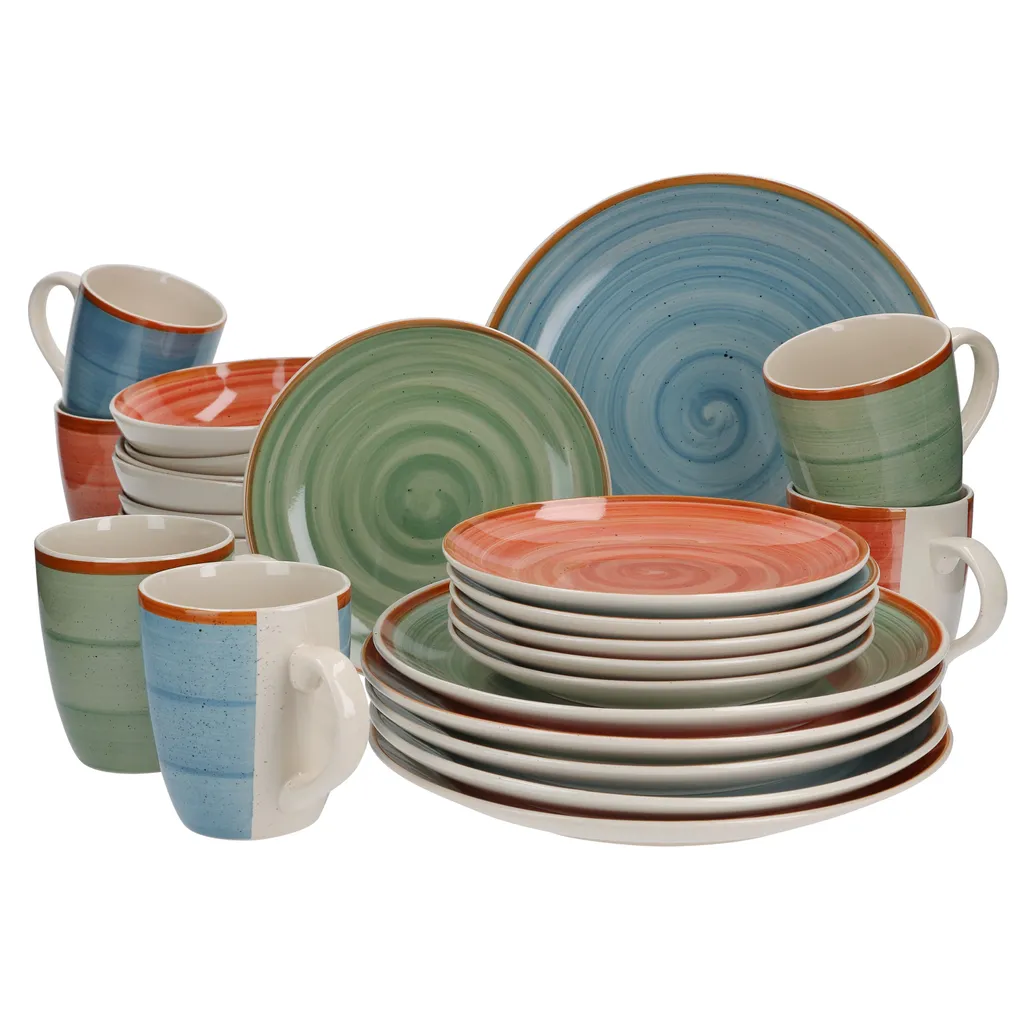 24tlg. Geschirrset Magnifica I Kombiservice I 6 Pers. I Becher + Müsli+ Teller + Essteller 1 24tlg. Geschirrset Magnifica I Kombiservice I 6 Pers. I Becher + Müsli+ Teller + Essteller