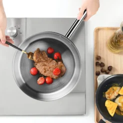 ONVAYA® Edelstahlpfannen-Set | Bratpfanne | Ohne Beschichtung | Induktion & Backofengeeignet | Profipfannen Komplettset | Ø 20/24/28/32cm -Küchenzauber Günstiges Geschäft 847d07b3f7acdc0c52df01aefc28a96e