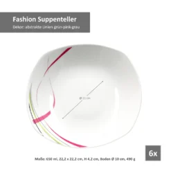 Van Well 12tlg. Tafelservice "Fashion" -Küchenzauber Günstiges Geschäft 86eaa1584d0f689e6dbf1d48ea7cc6de