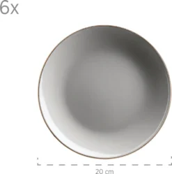 Mäser 931628 Kombiservice Metallic RIM Für 6 Personen, Steinzeug, Grau (1 Set, 24-teilig) -Küchenzauber Günstiges Geschäft 890ae73374584b9a431150b912553d22