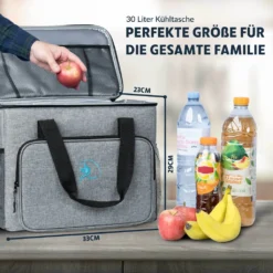 Obics - Kühltasche Gross Faltbar 30l Kuehlbox Isoliertasche Grau Für Essen In Tupperware Für Auto Mit Fächer Lunchtasche Camping Zubehör Für Picknick Essenstasche Isoliert Und Wasserdicht Für Arbeit -Küchenzauber Günstiges Geschäft 8a5a0d09c5dd559cfe89cf5aa8e8a0bb