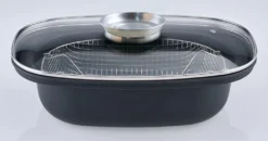 GSW Aromabräter Mit Einsatz 39x25x9,5 Cm / 4 Ltr., Kohlenstoffstahl, Edelstahl Rostfrei, Glas, Aromabräter Mit Aroma-Glasdeckel ø Ca. 39 X 25 X H 9,5cm / Drahteinsatz -Küchenzauber Günstiges Geschäft 8e098e6d07021d72dce709b02d7b3da0