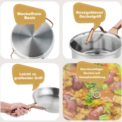 COSTWAY 11-teiliges Topf- & Pfannenset, Kochgeschirr-Set Aus Edelstahl, Kochset Mit Glasdeckel, Ofensicher Bis 200℃ Für Induktions-, Gas-, Elektroherd, Kochtopf Set Rostfrei & Beschichtet -Küchenzauber Günstiges Geschäft 8e3782c54be0b491f3e1efa4e2726abc