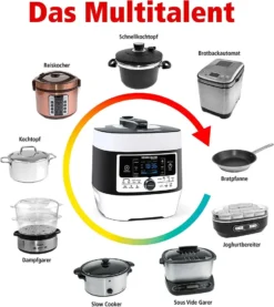 Elektrischer Dampfdruck- & Multikocher MD 1000 MeinHans, 14 Automatik-Kochprogramme, Temperaturbereich Von 40 °C-170 °C, Dampfdruck-Kochen, Backen, Braten, Slow-Cooking, Sous Vide Und Mehr -Küchenzauber Günstiges Geschäft 8ebc32625f31480efa7df3d56416836f
