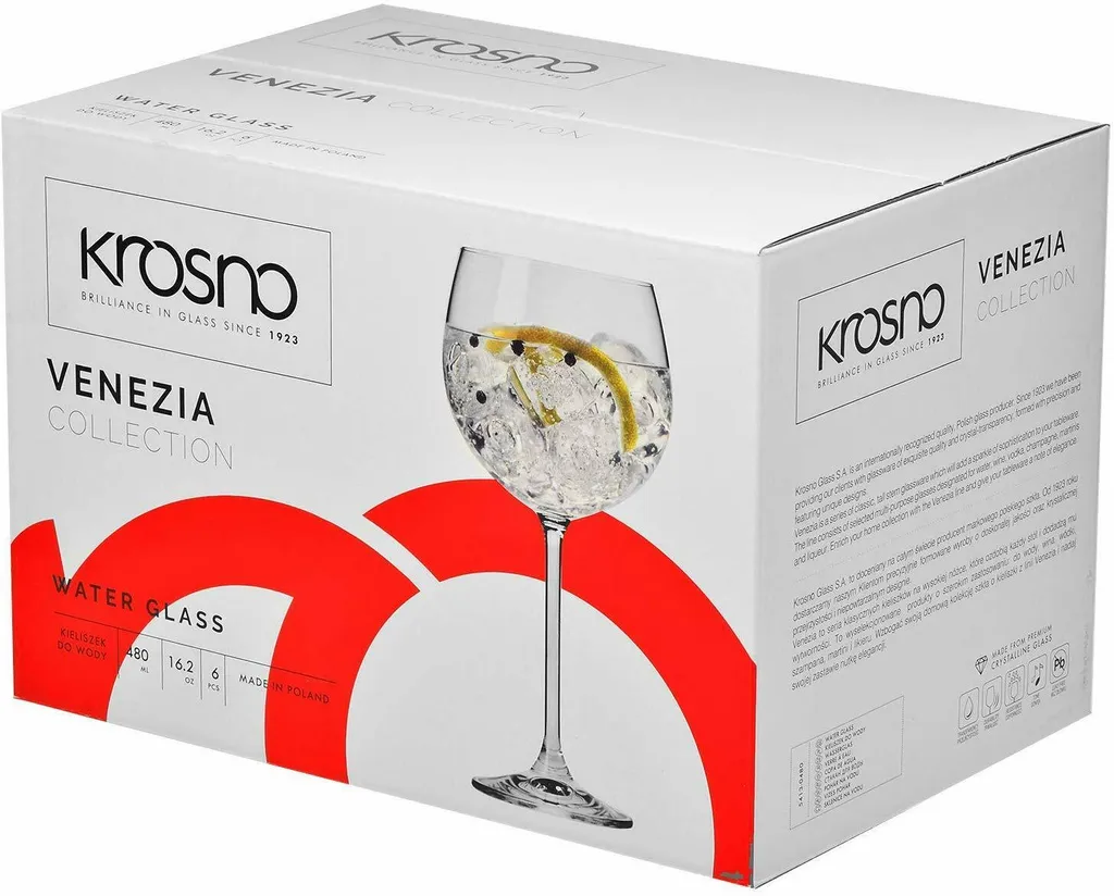 KROSNO Venezia Gin Tonic Wassergläser, 6er-Set, 480 Ml 20 KROSNO Venezia Gin Tonic Wassergläser, 6er-Set, 480 Ml – Bild 20