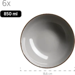 Mäser 931628 Kombiservice Metallic RIM Für 6 Personen, Steinzeug, Grau (1 Set, 24-teilig) -Küchenzauber Günstiges Geschäft 92064e7fd6d4b134ced4b69f7f1202a9