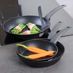 GRÄWE Aluminium-Pfannenset, Ø 20 Cm, Ø 24 Cm, Ø 28 Cm, Beschichtet, 3-teilig, Inkl. Pfannenwender -Küchenzauber Günstiges Geschäft 924d090d379276458588f3c8bdca9b32