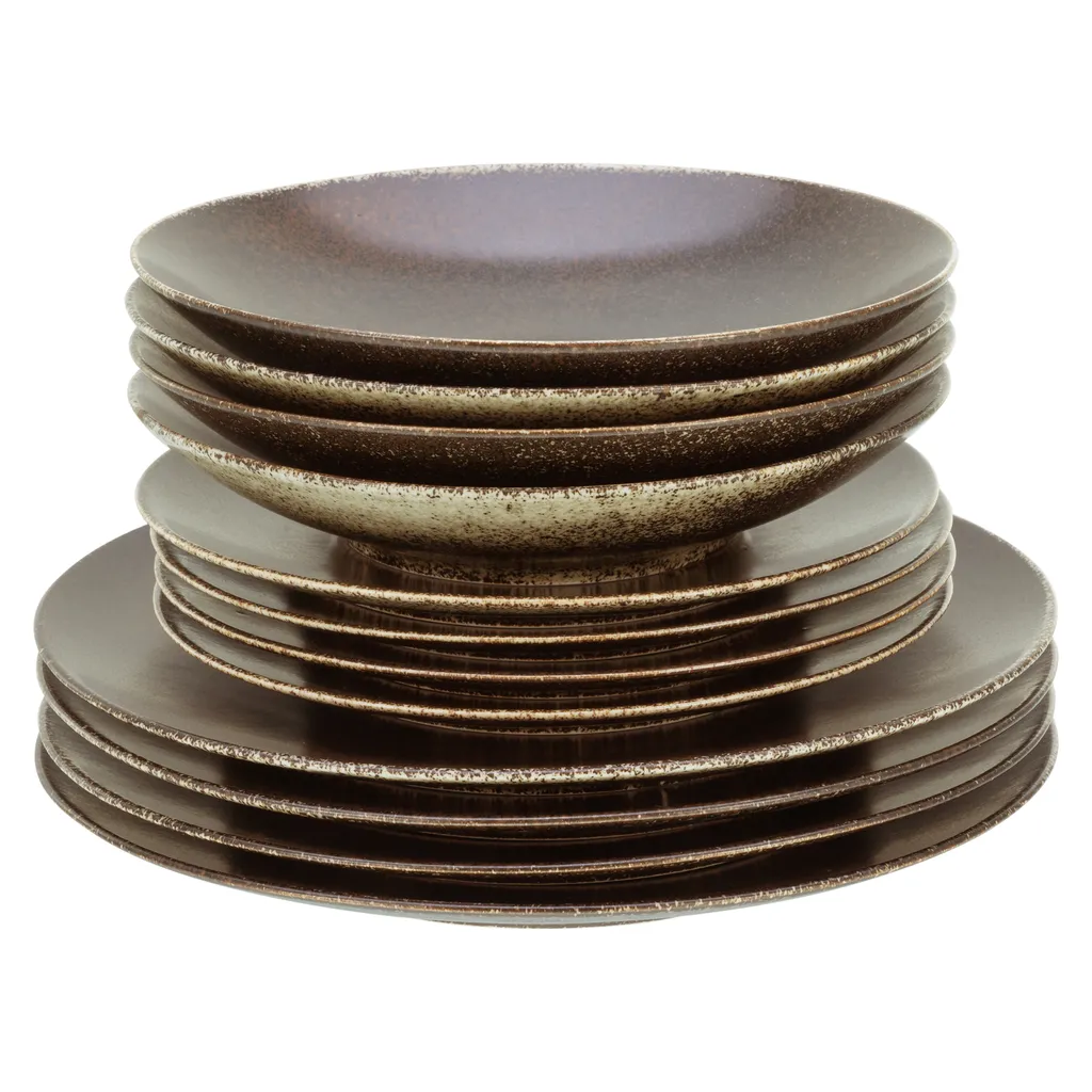 CreaTable 22409 Tafelservice Rusty Für 8 Personen, Porzellan, Braun (1 Set, 12-teilig) 2 CreaTable 22409 Tafelservice Rusty Für 8 Personen, Porzellan, Braun (1 Set, 12-teilig) – Bild 2