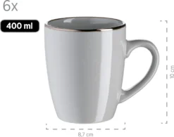 Mäser 931628 Kombiservice Metallic RIM Für 6 Personen, Steinzeug, Grau (1 Set, 24-teilig) -Küchenzauber Günstiges Geschäft 92cb2739483764b8824592999809702d