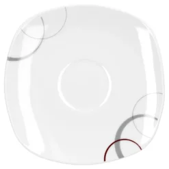Kaffeeservice Palazzo 18tlg. - Weiß MitNachbildung-Kreisen In Grau Und Dunkelrot - Für 6 Personen -Küchenzauber Günstiges Geschäft 93e6dd1d2b48eff7cf8239e6a279981f