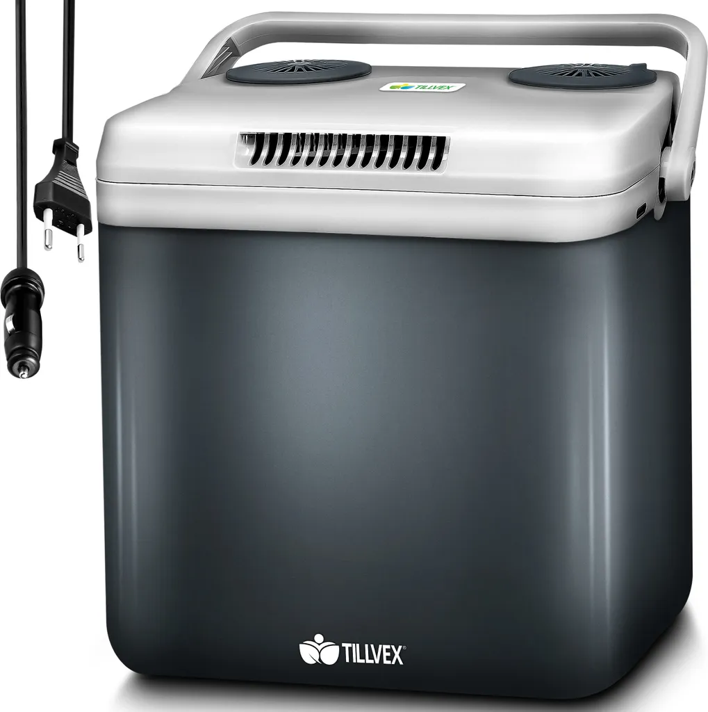 Tillvex Kühlbox Elektrisch 32L Grau | Mini-Kühlschrank 230 V Und 12 V Für KFZ Auto Camping | Kühlt & Wärmt | ECO-Modus 1 Tillvex Kühlbox Elektrisch 32L Grau | Mini-Kühlschrank 230 V Und 12 V Für KFZ Auto Camping | Kühlt & Wärmt | ECO-Modus