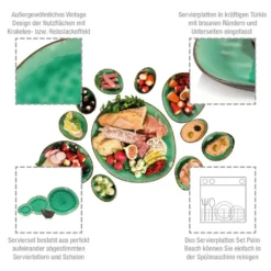 Sänger SÄNGER Steingut Geschirrset Palm Beach, Tafelservice & Servierplatten Set 23 Teilig Für 4 Personen -Küchenzauber Günstiges Geschäft 94902044b11253e2d68bbf319e9e02de