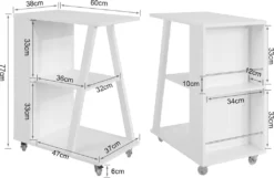 SoBuy FKW77-W Design Servierwagen Küchenwagen Beistellwagen Rollwagen Mit 3 Ablagen Und 2 Regalfächern Weiß BHT Ca.: 60x77x38cm -Küchenzauber Günstiges Geschäft 9498bdfa6c5c590a28b8bc47d8b7cf01