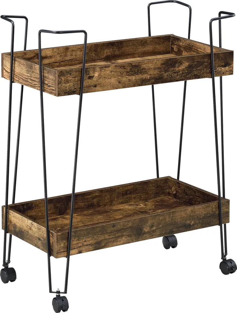 Servierwagen Vaxholm 78x62x32cm Barwagen Beistellwagen Rollwagen Bis 10 Kg Stahlgestell Dunkler Holzton 1 Servierwagen Vaxholm 78x62x32cm Barwagen Beistellwagen Rollwagen Bis 10 Kg Stahlgestell Dunkler Holzton