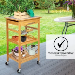 ONVAYA Küchenwagen Kyoto Auf Rollen, Küchenrollwagen Aus Bambus Mit Arbeitsplatte Schwarz Aus Stein, Praktischer Beistellwagen Für Die Küche Inkl. Schubladen -Küchenzauber Günstiges Geschäft 96cc4df71dbca964cea3ae796b70ca57