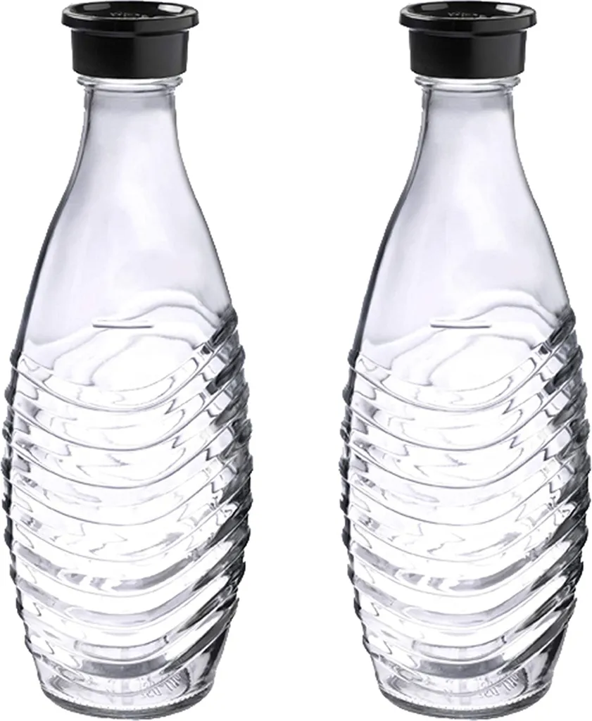 SodaStream Glaskaraffe Duo Pack Mit Schwarzem Deckel 2 Stück Je 600ml 2 SodaStream Glaskaraffe Duo Pack Mit Schwarzem Deckel 2 Stück Je 600ml – Bild 2