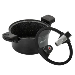 AMERCOOK Fresh Cooker Kochtopf Niederdrucktopf 24 Cm - Universal-Topf Für Alle Herdarten Kochtopf - Induktionsgeeigneter Kochtopf Energiespartopf - Kochtopf Vitaminschonend Schnellkochtopf Mit Ventil -Küchenzauber Günstiges Geschäft 988a61d937c4fa30259200fb725bc3ca