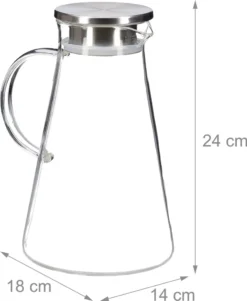 Relaxdays Glaskaraffe Mit Deckel 1,8 Liter -Küchenzauber Günstiges Geschäft 9991aba958f06e78178df841d624e572